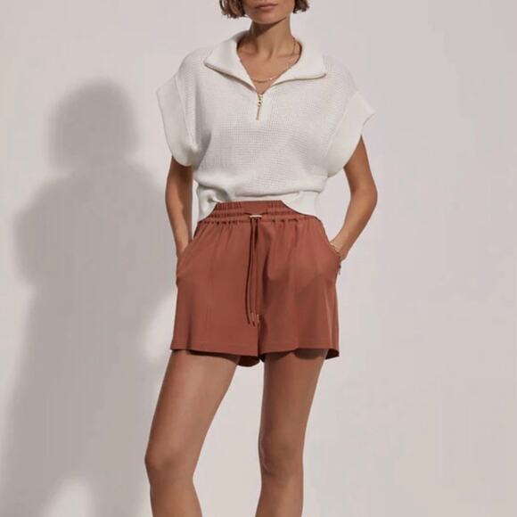 Varley Barket Woven Short Stretch Twill Mocha Biscuit Burnt Orange Extra Small - Picture 15 of 15